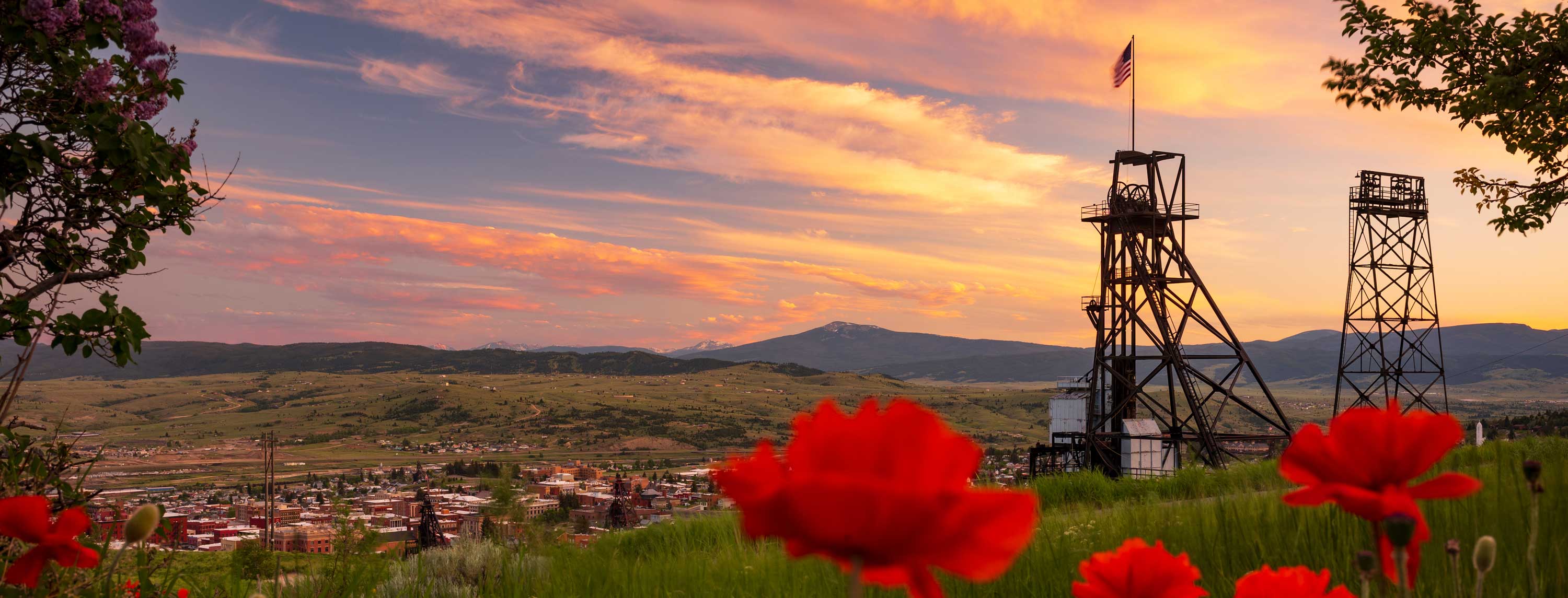 Headframes of Butte, Montana, remnants of mines of the early 1900's